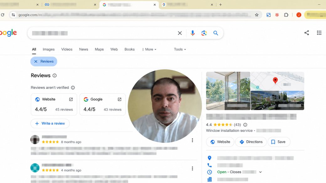 Anteprima della video analisi gratuita della presenza online di un'azienda di serramenti